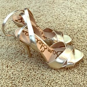EUC gold Sam Edelman heels - worn once!